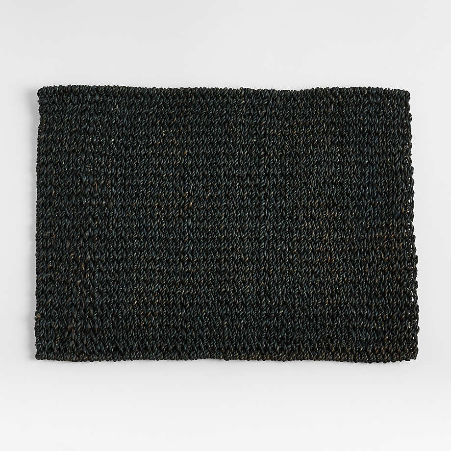 Rectangular Black Woven Placemat
